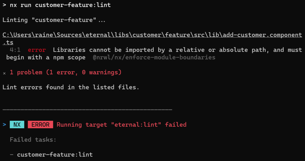 Linting Error due to Deep Import